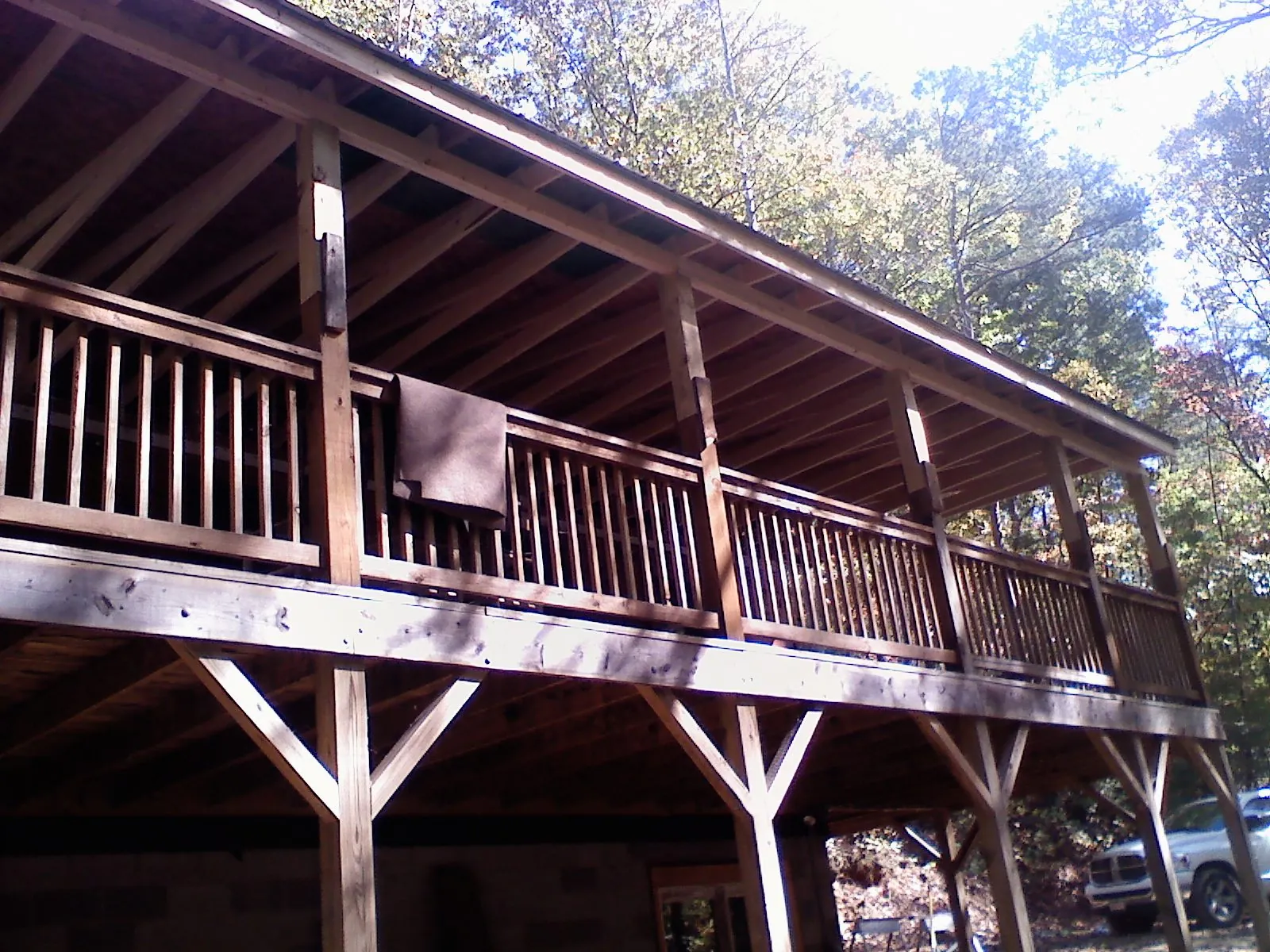 Timber framing under a new elevated porch and deck — Roof Leak Repair in Newton Hamilton by Roofing Brothers